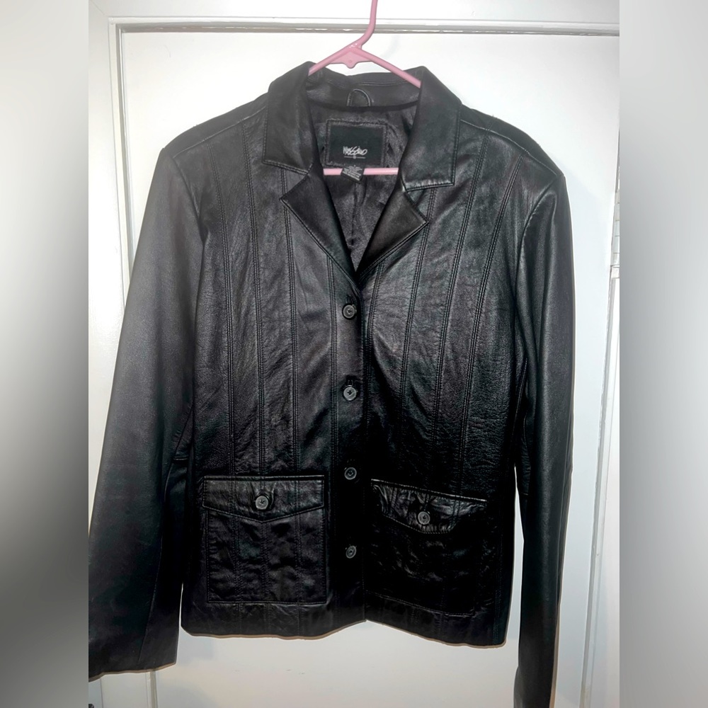 Vintage Black Leather Jacket- Barely worn, great condition!